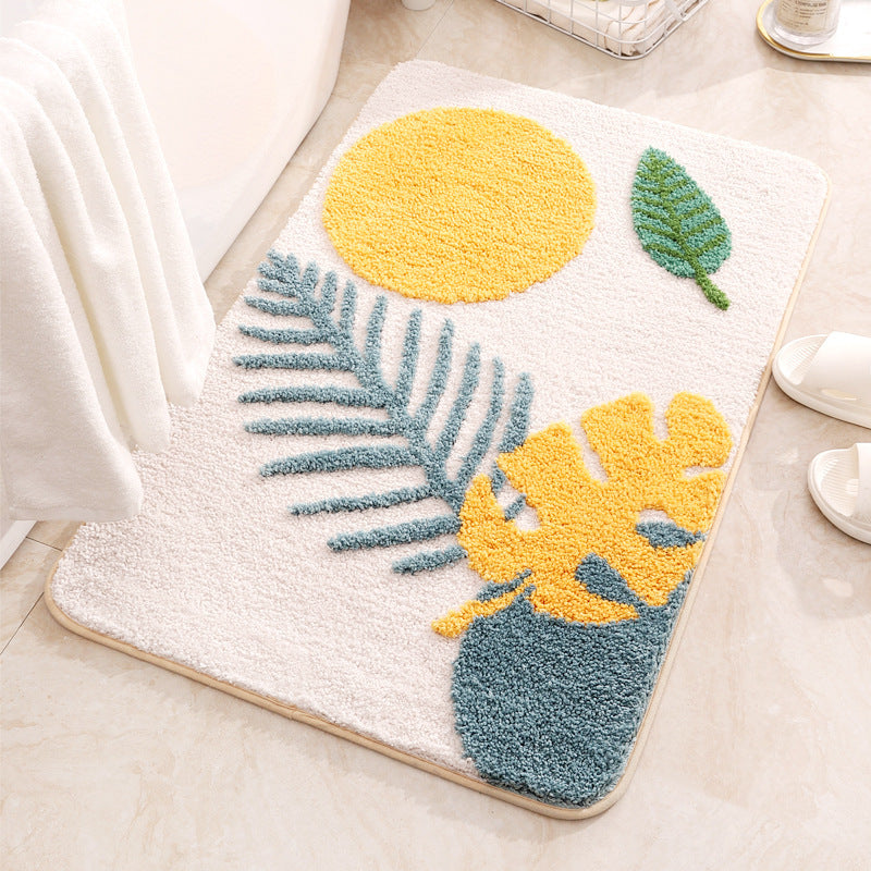 Abstract Leaf Pattern Bath Mat Acalora