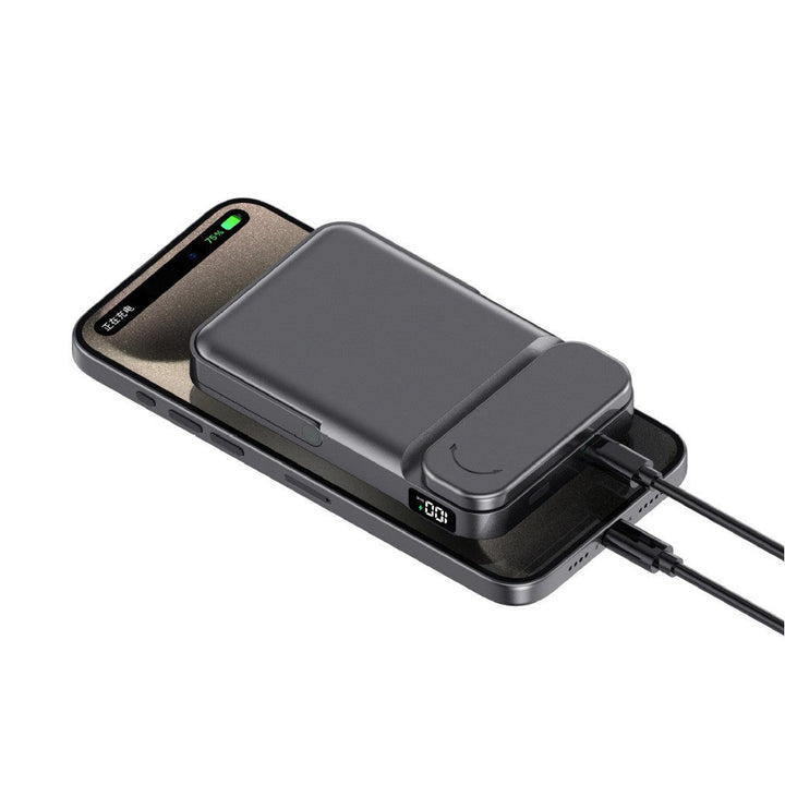 Portable power bank with integrated stand function and digital charging status display Kalsten