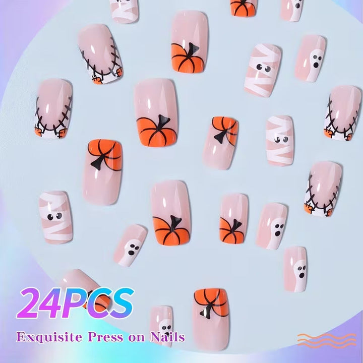 Festive Halloween Press-On Nail Art Set Kalsten