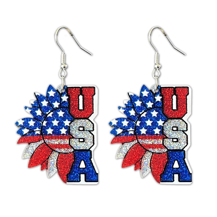 Women's shimmering statement earrings with star and fireworks design made of acrylic Kalsten