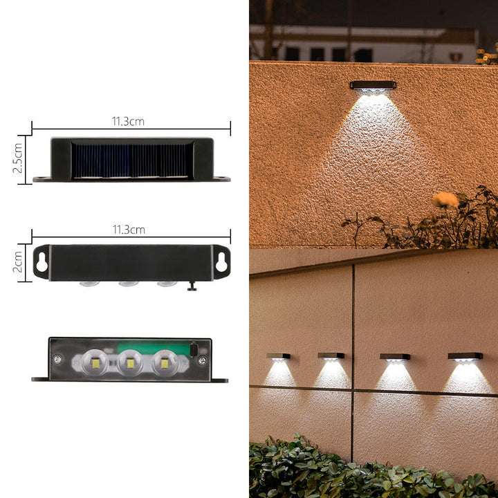 Compact Solar Motion-Sensor LED Wall Light For Outdoor Steps And Fences Kalsten