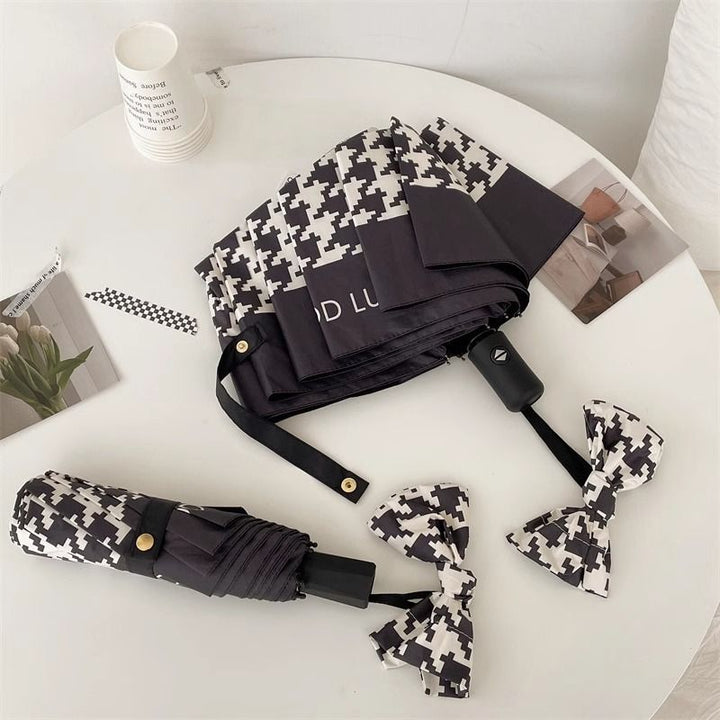 Ladies Folding Umbrella with Elegant Bow Application Kalsten