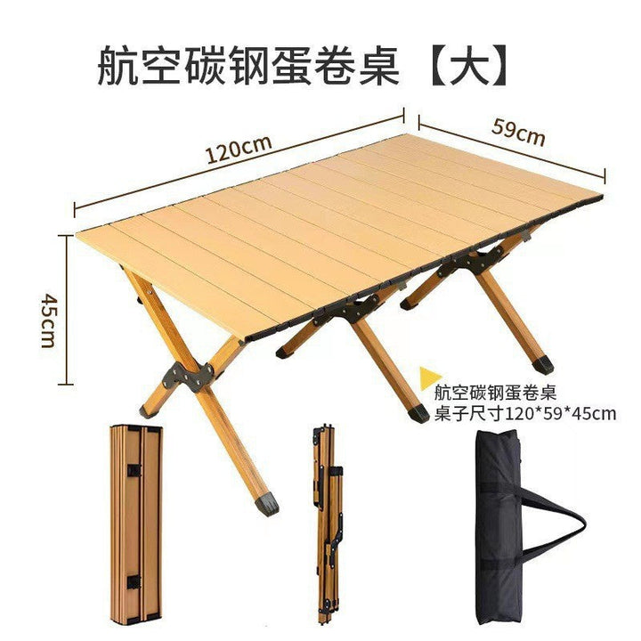 Women's collapsible camping table with sturdy aluminum frame and practical carrying bag Kalsten