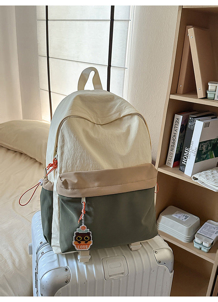 Contemporary Color-Block Travel School Backpack