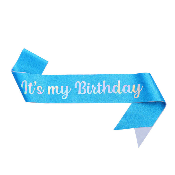 Ladies Festive Birthday Band with Glitter Design Kalsten