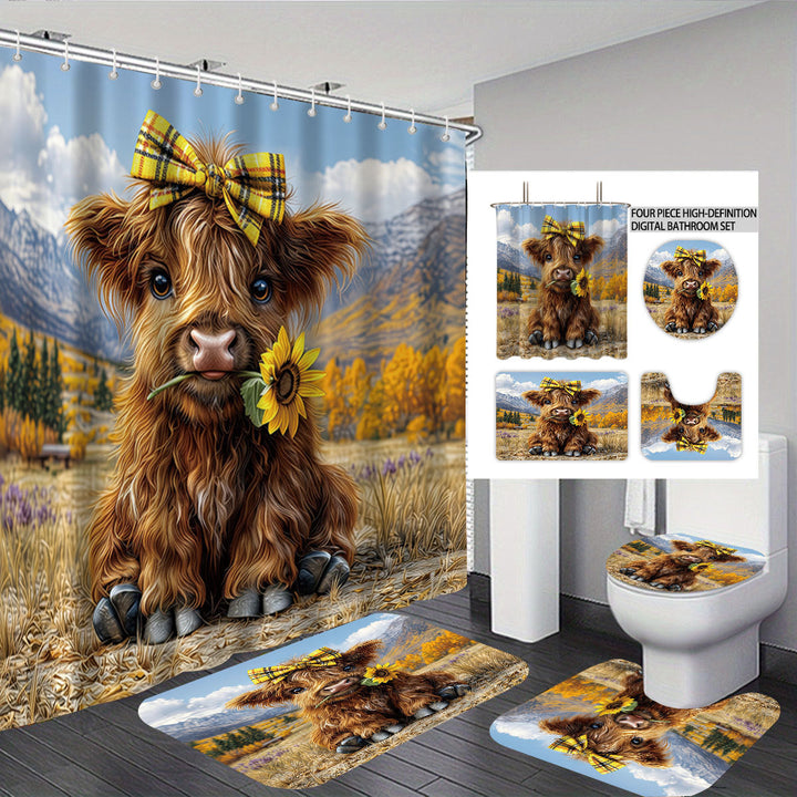 Cute Cow-Themed Digital Bathroom Set Kalsten