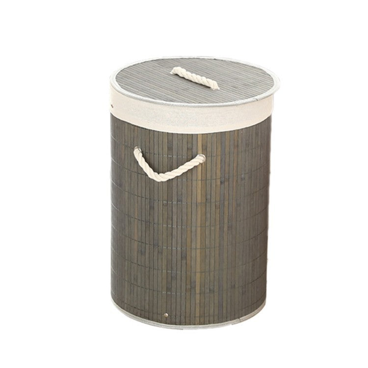 Elegant Laundry Basket Made of Bamboo with Practical Lid Acalora