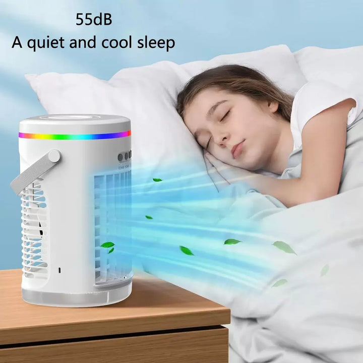 Unisex one size compact portable evaporative air cooler with USB power remote control LED mood light Kalsten