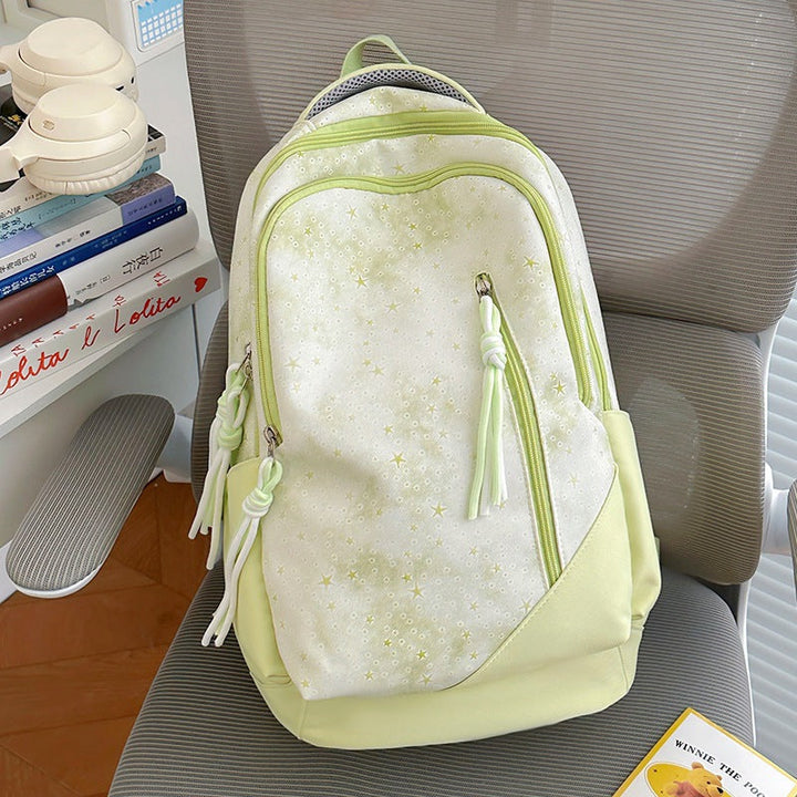 Decorative Star-Patterned School Backpack