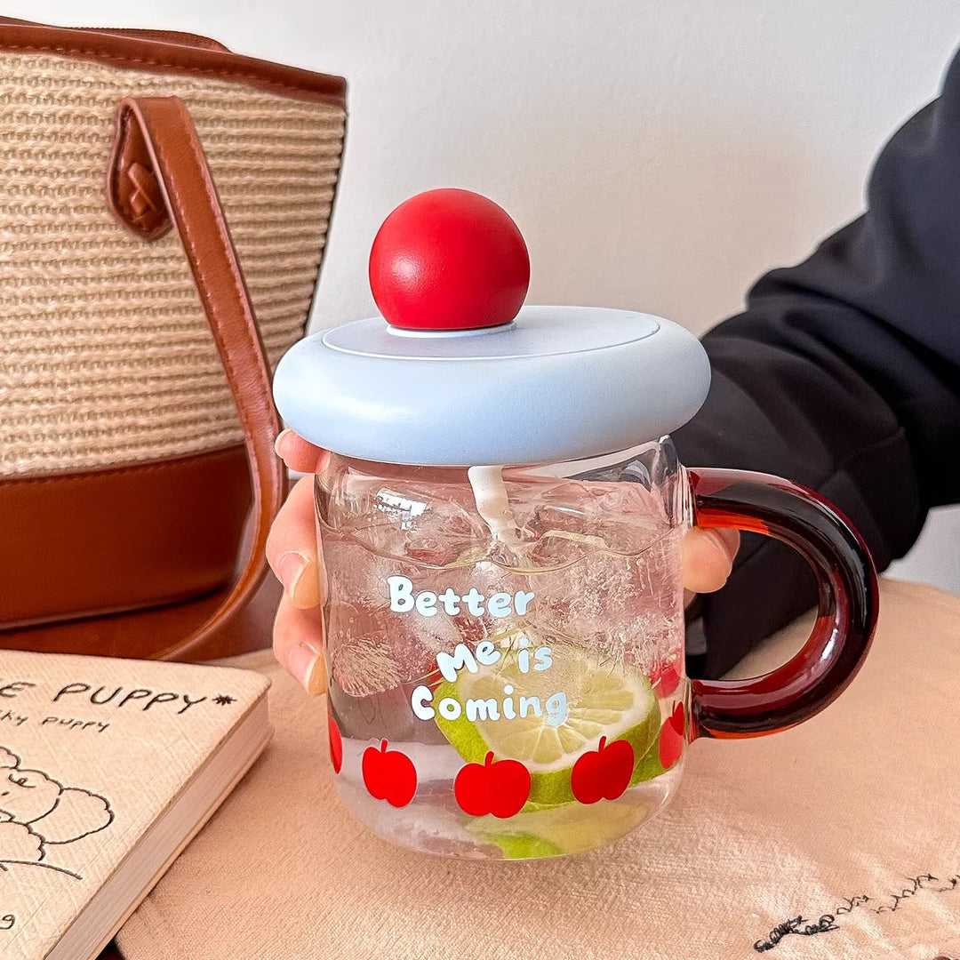 Ladies drinking glass with silicone lid Kalsten