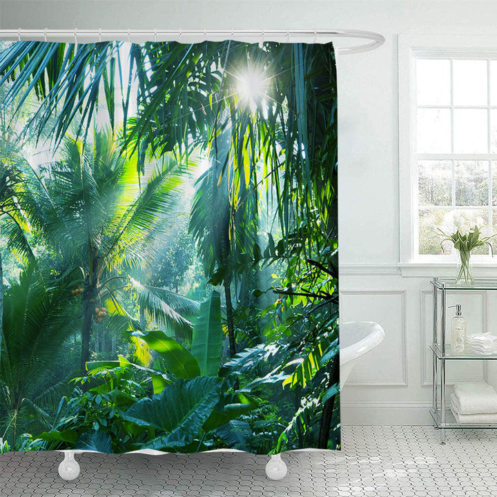 Tropical Jungle Print Shower Curtain Kalsten
