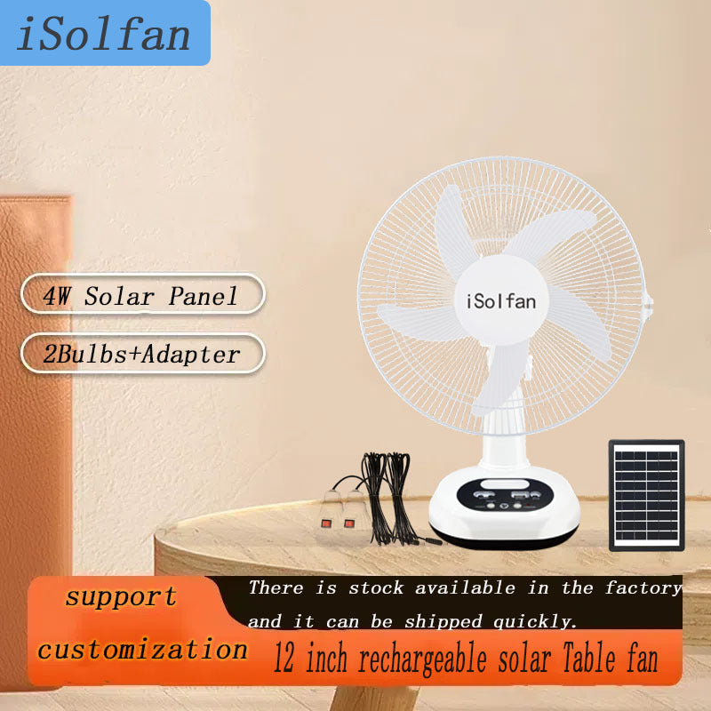 Ladies solar-powered table fan with USB charging function Kalsten
