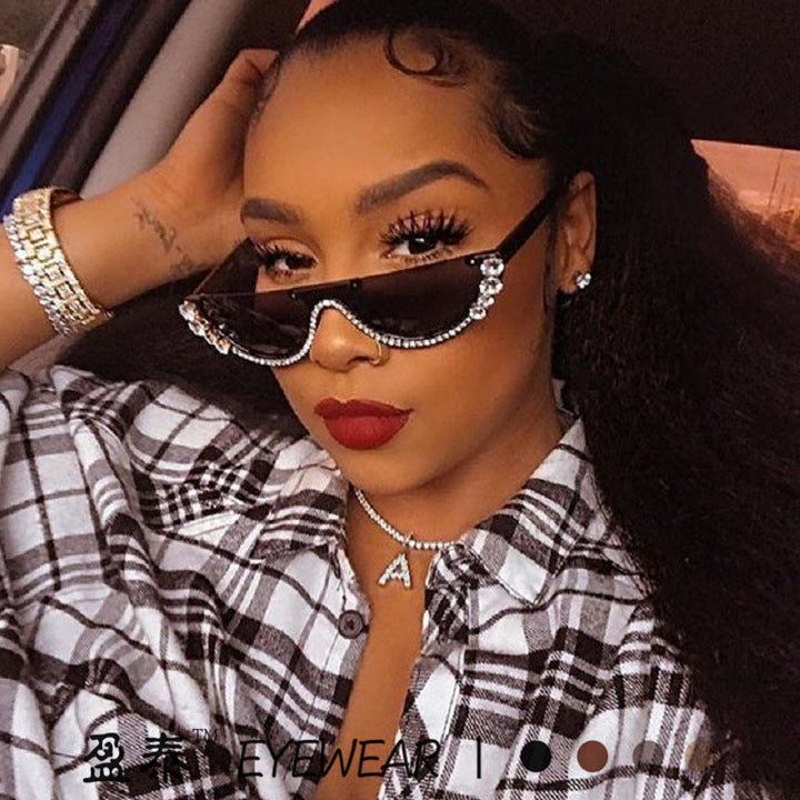 Ladies Cat-Eye Sunglasses with Sparkling Rhinestone Embellishments Kalsten
