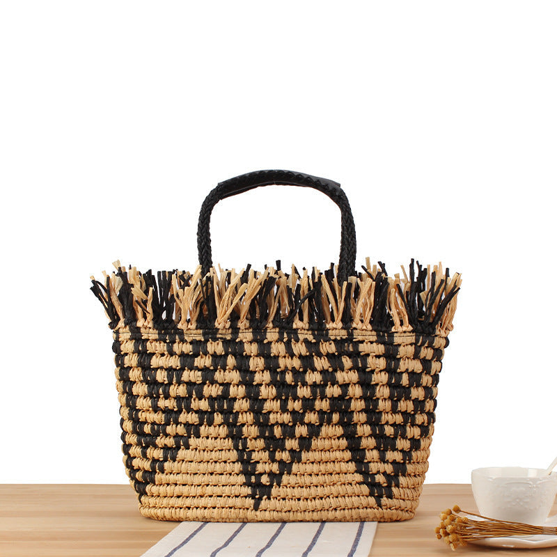 Basket bag with eye-catching geometric design Kalsten