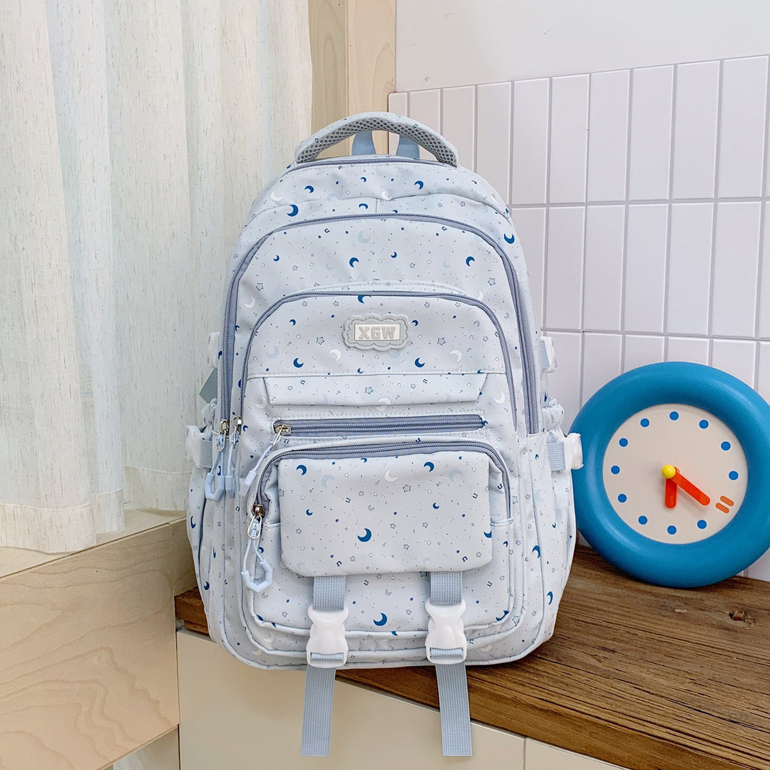 Design-Enhanced Multi-Pocket School Backpack