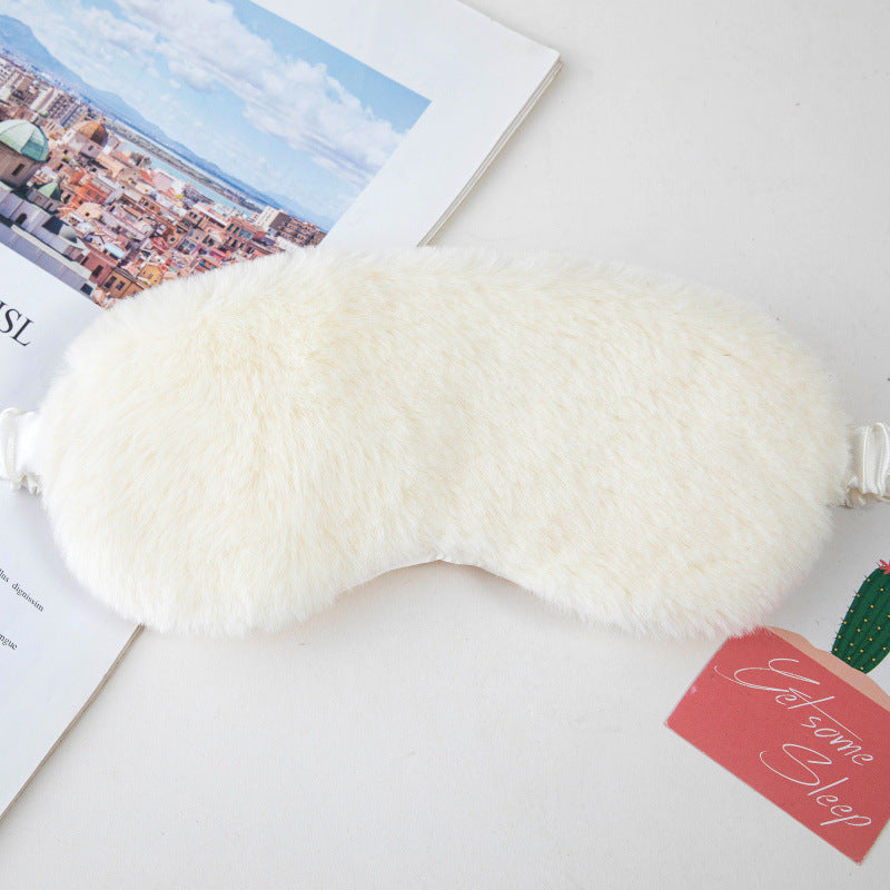 Women's fluffy ergonomic eye mask with adjustable satin band and soft faux fur cover Kalsten