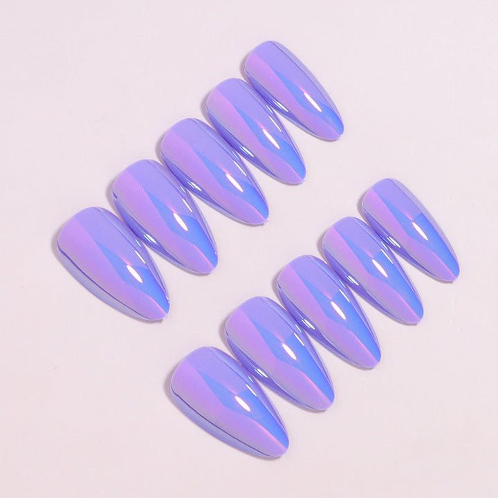 Glossy Press-On Nails Set with Iridescent Finish Kalsten