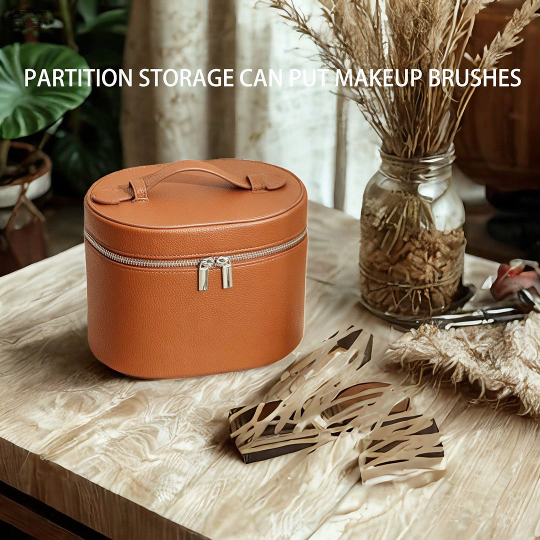 Cosmetic bag with practical carrying handle and double zipper Kalsten