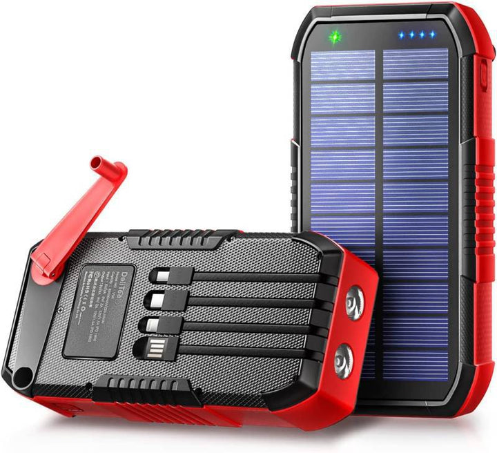 Portable power bank with solar charging and integrated LED light Kalsten