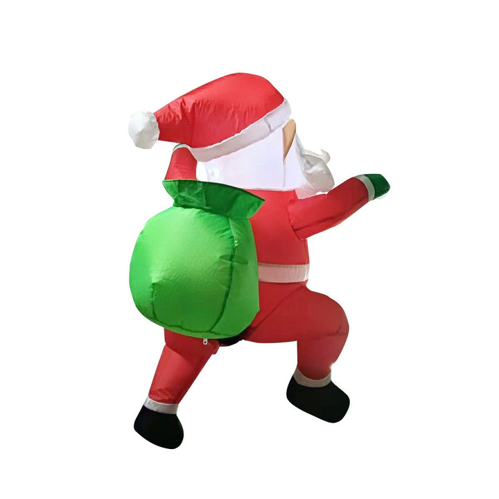 Inflatable Led Yard Santa Riding Polar Bear Outdoor Christmas Decoration With Internal Fan And Anchor Stakes