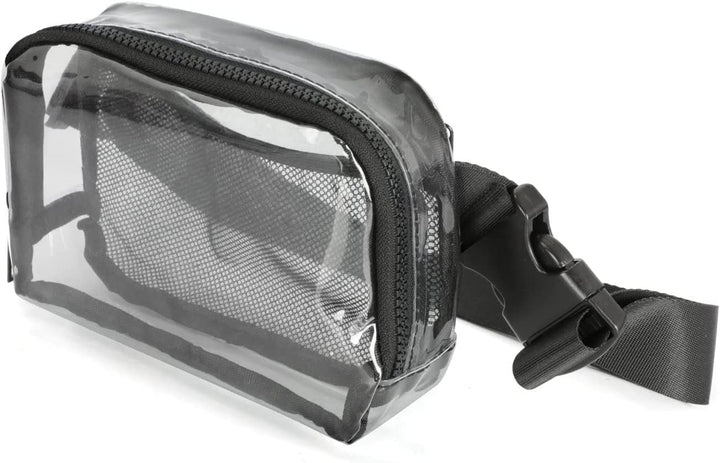 Transparent shoulder bag with mesh side pockets Kalsten