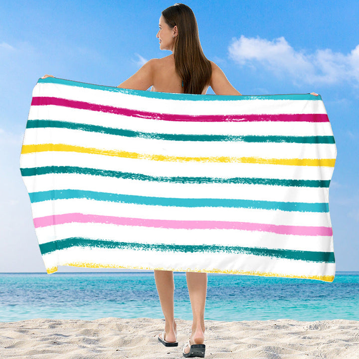 XXL Beach blanket with colorful stripe pattern Kalsten