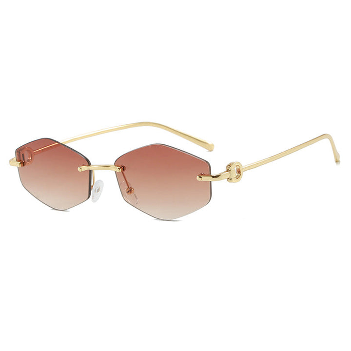 Women's fashionable sunglasses with hexagonal frame and luxurious accents Kalsten