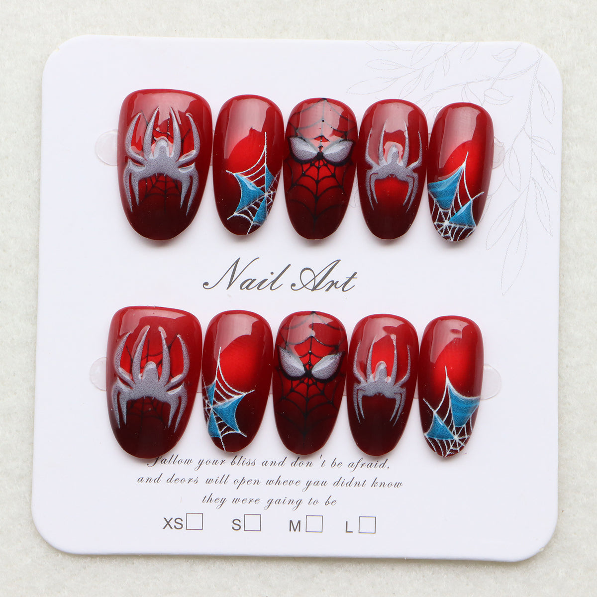 Thematic Spider-Man Inspired Press-On Nail Art Set Acalora