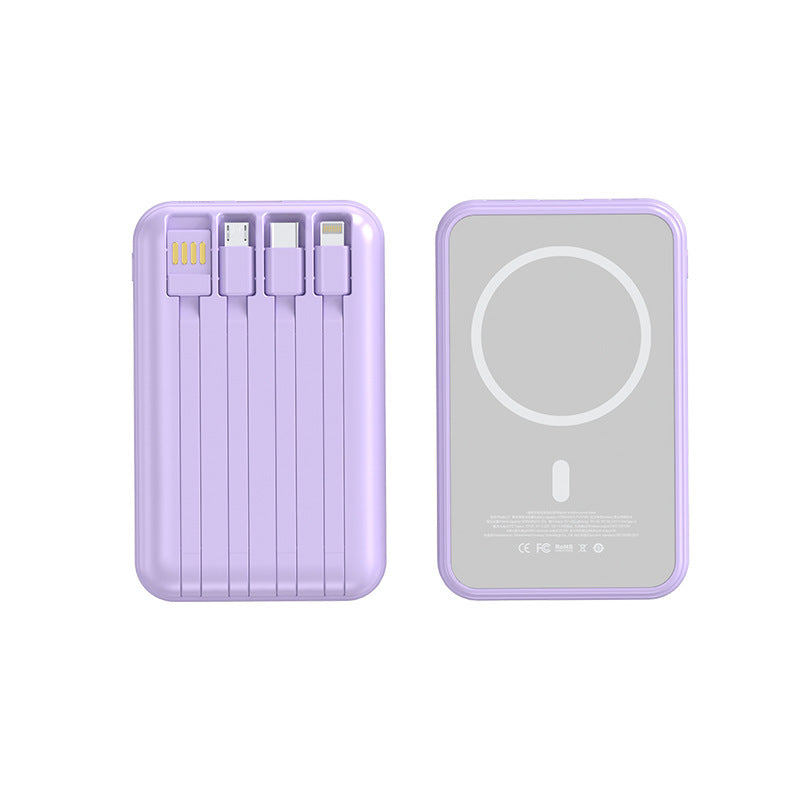 Portable Powerbank with Integrated Charging Cables Kalsten