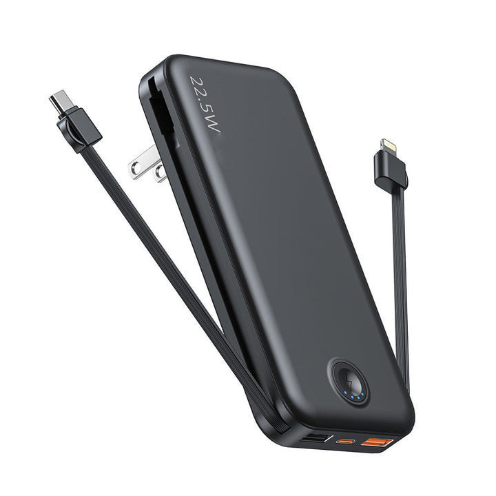 Powerbank with Integrated Wall Plug and Dual Charging Function Kalsten