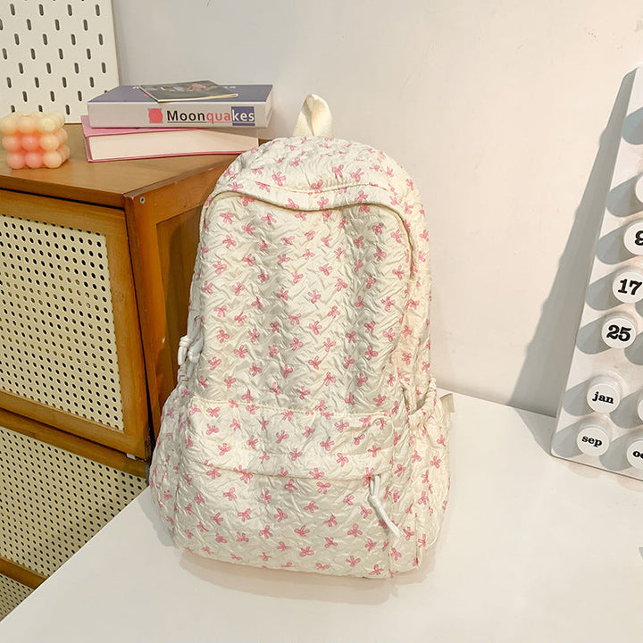 Quilted Floral Patterned Backpack Kalsten