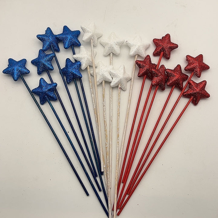 Unisex nan glittering star stick decorative plug with bows and stick made of wood Kalsten
