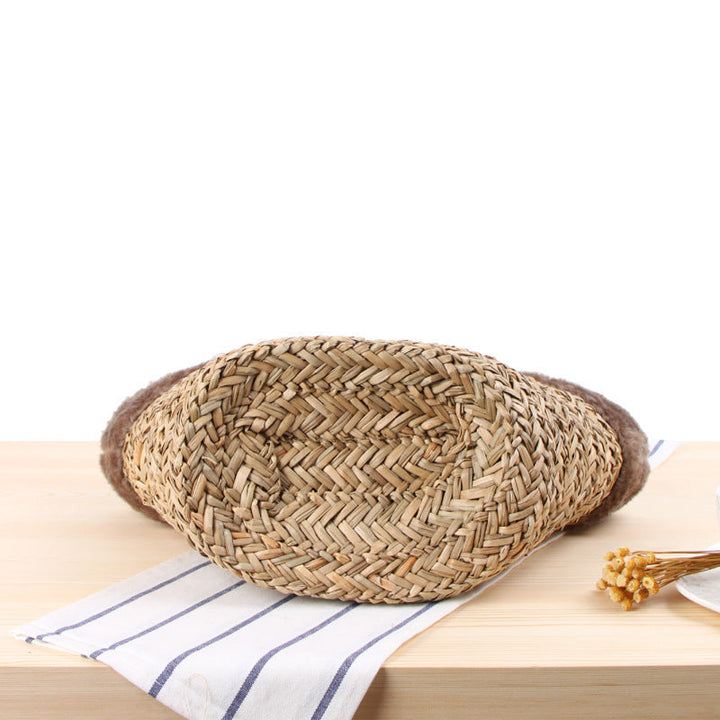 Braided handbag with luxurious faux fur trim Kalsten