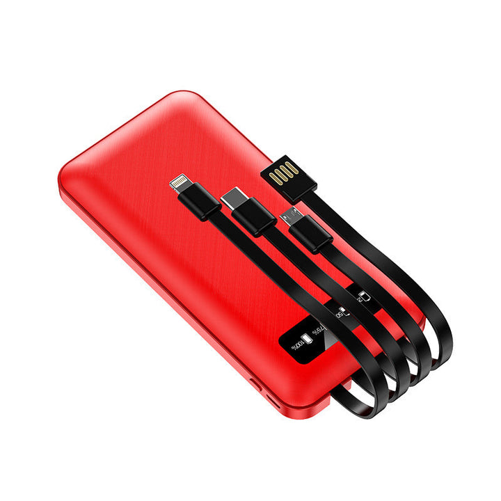 Multifunctional power bank with integrated charging cables Kalsten
