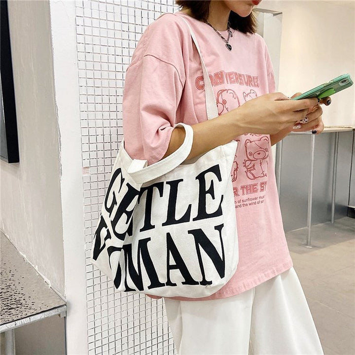 Fashionable cotton bag with striking lettering Kalsten