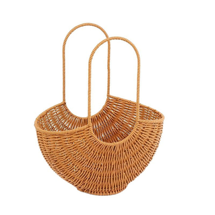 Women Elegant braided rattan basket with double handle Kalsten