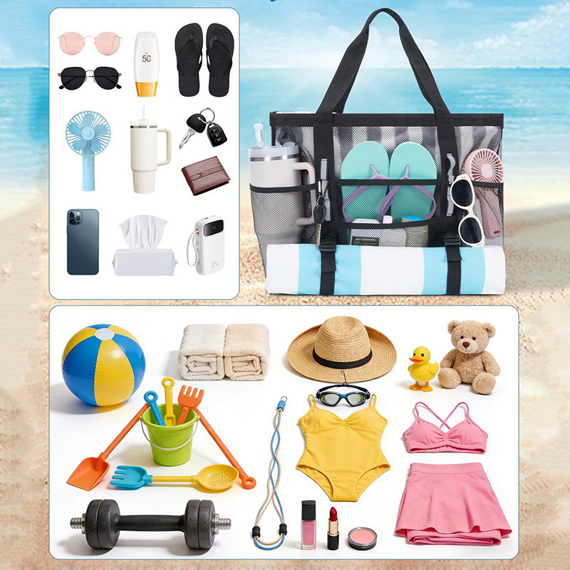 Multifunctional beach bag with mesh design Kalsten