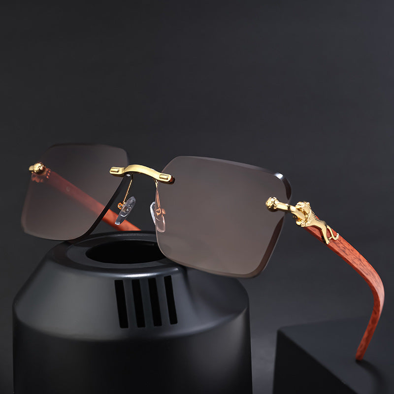 Women’s Fashion Square Sunglasses with Elegant Wooden Arms Kalsten