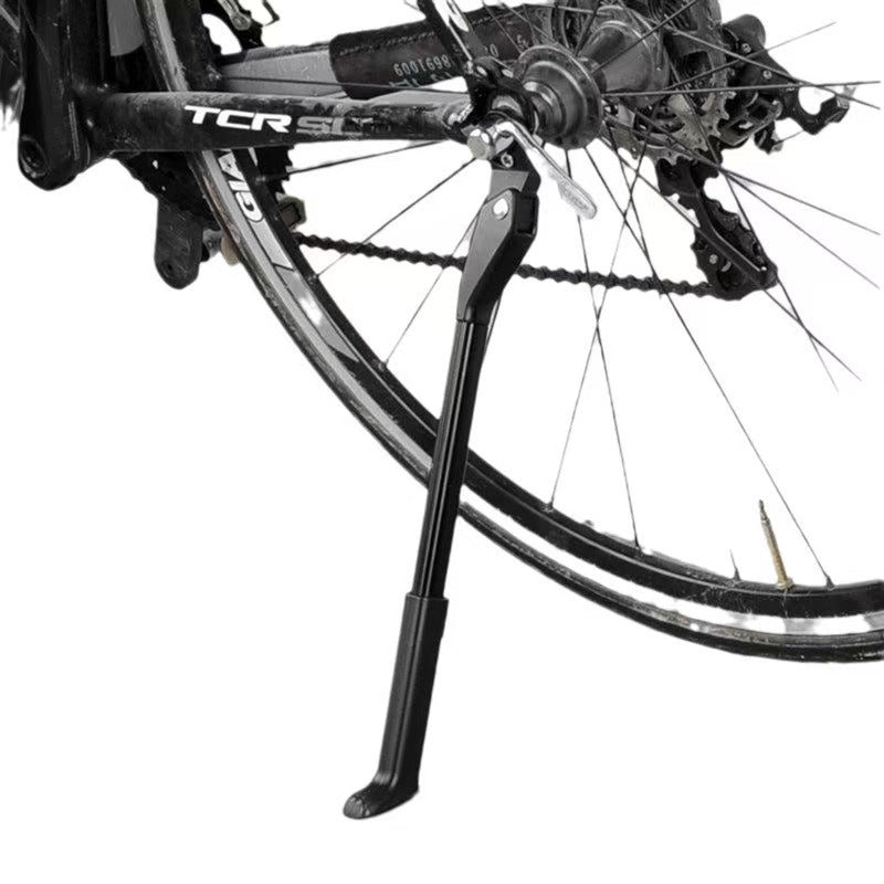 adjustable rear bicycle kickstand with hinged mounting plate and rubber foot Kalsten
