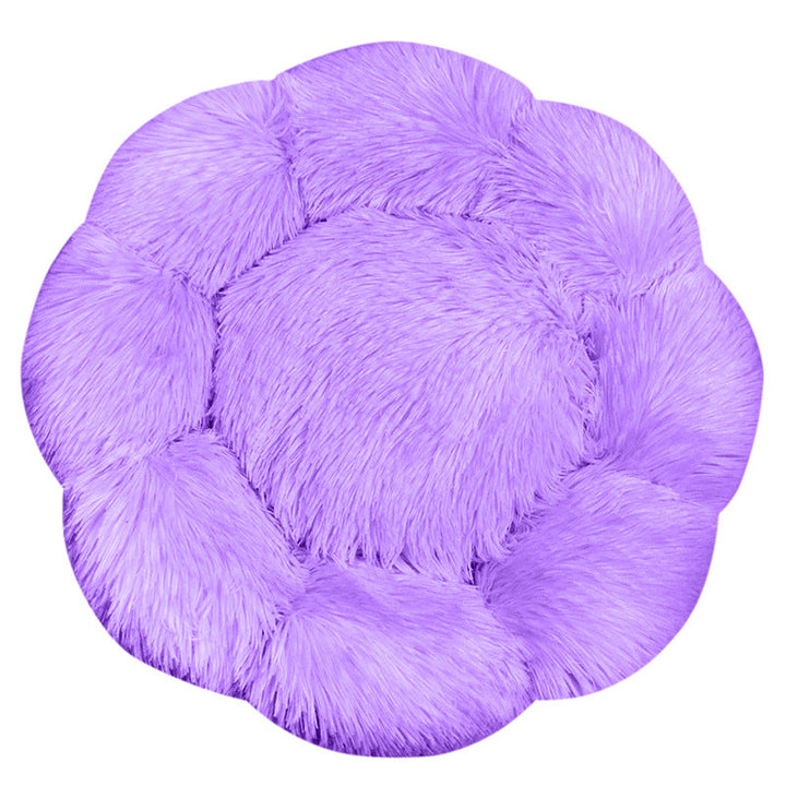 Flower-Shaped Plush Dog Bed