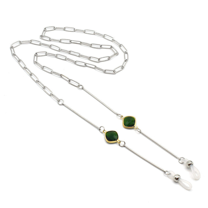 Fashionable glasses holder chain with colorful crystal pendants Kalsten