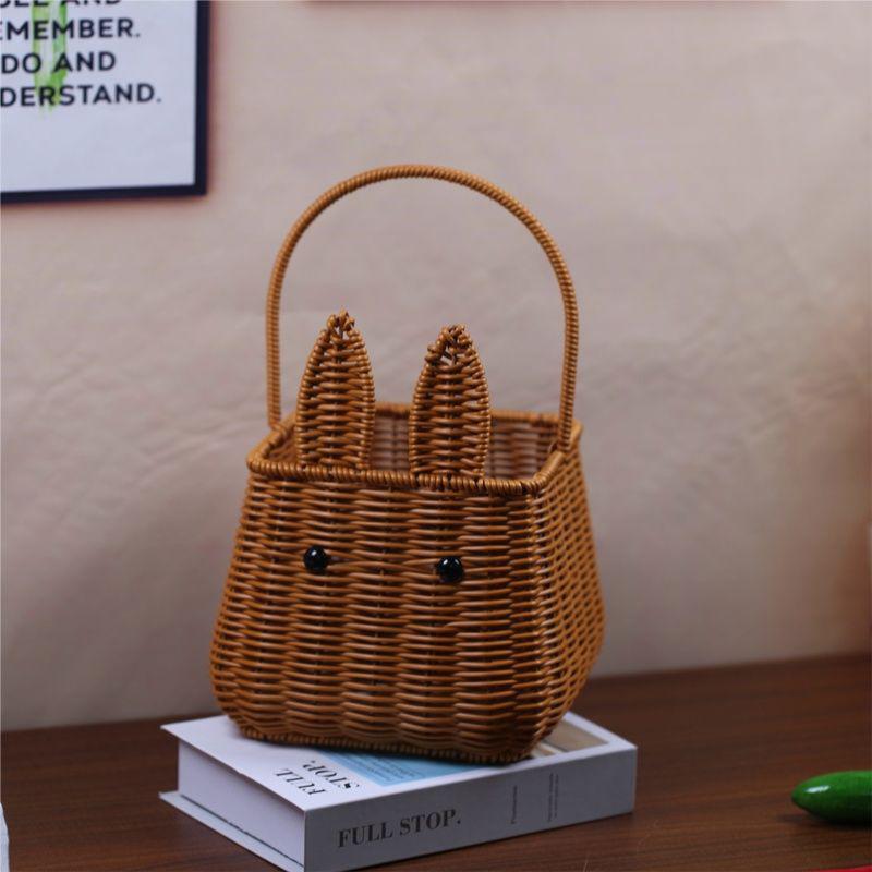 Whimsical Rabbit-Shaped Woven Basket Kalsten