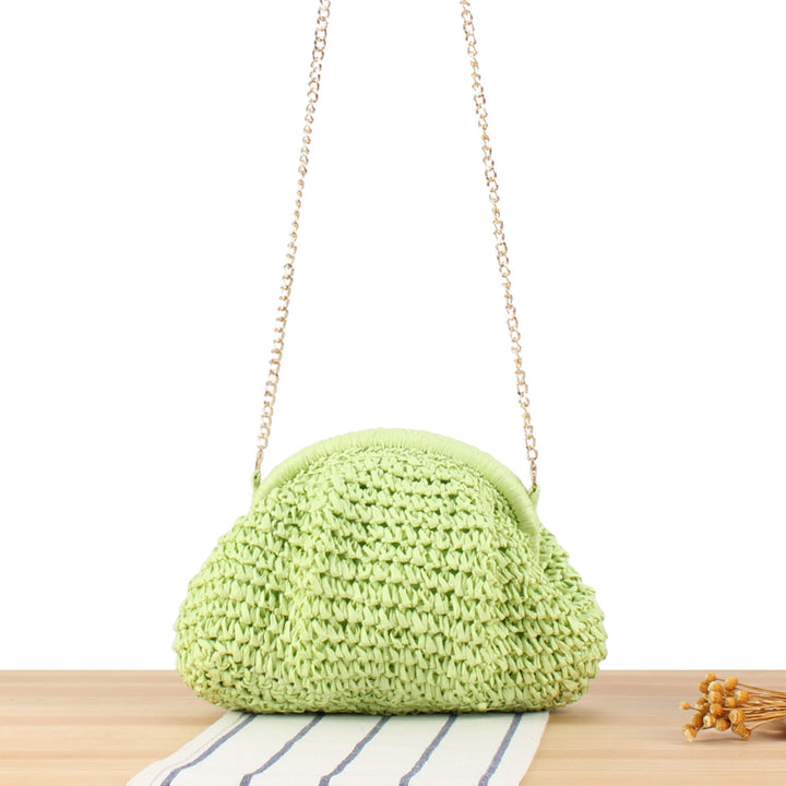 Handbag Made of High-Quality Natural Material with Silver Chain Strap Kalsten