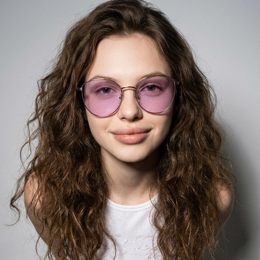 Women's geometric sunglasses with narrow metal frame Kalsten