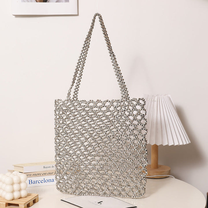 Sparkling Net Handbag Made of Braided Material Kalsten