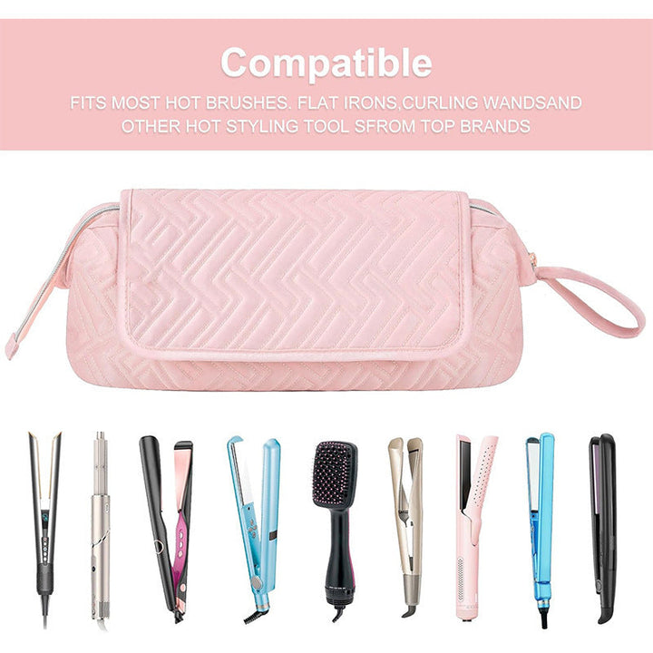 Cosmetic organizer bag with pre-made space for styling tools Kalsten