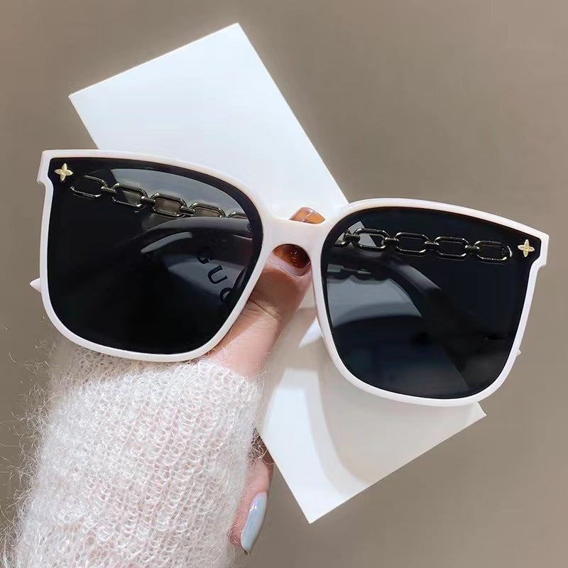 Women's extra-large sunglasses with fashionable chain frame Kalsten