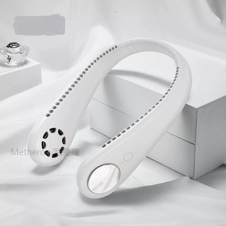 Women One Size Portable Leafless Rechargeable Hands-Free Neck Fan with Whisper-Quiet Brushless Motors and Adjustable Airflow Kalsten