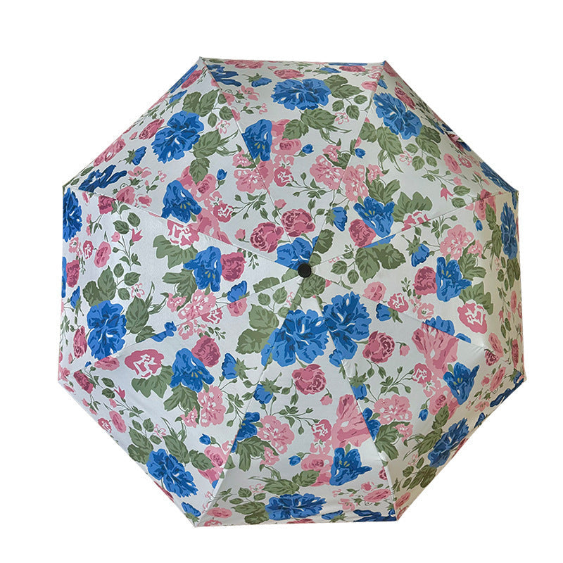 Women's Folding Umbrella with High-Quality Floral Design Kalsten
