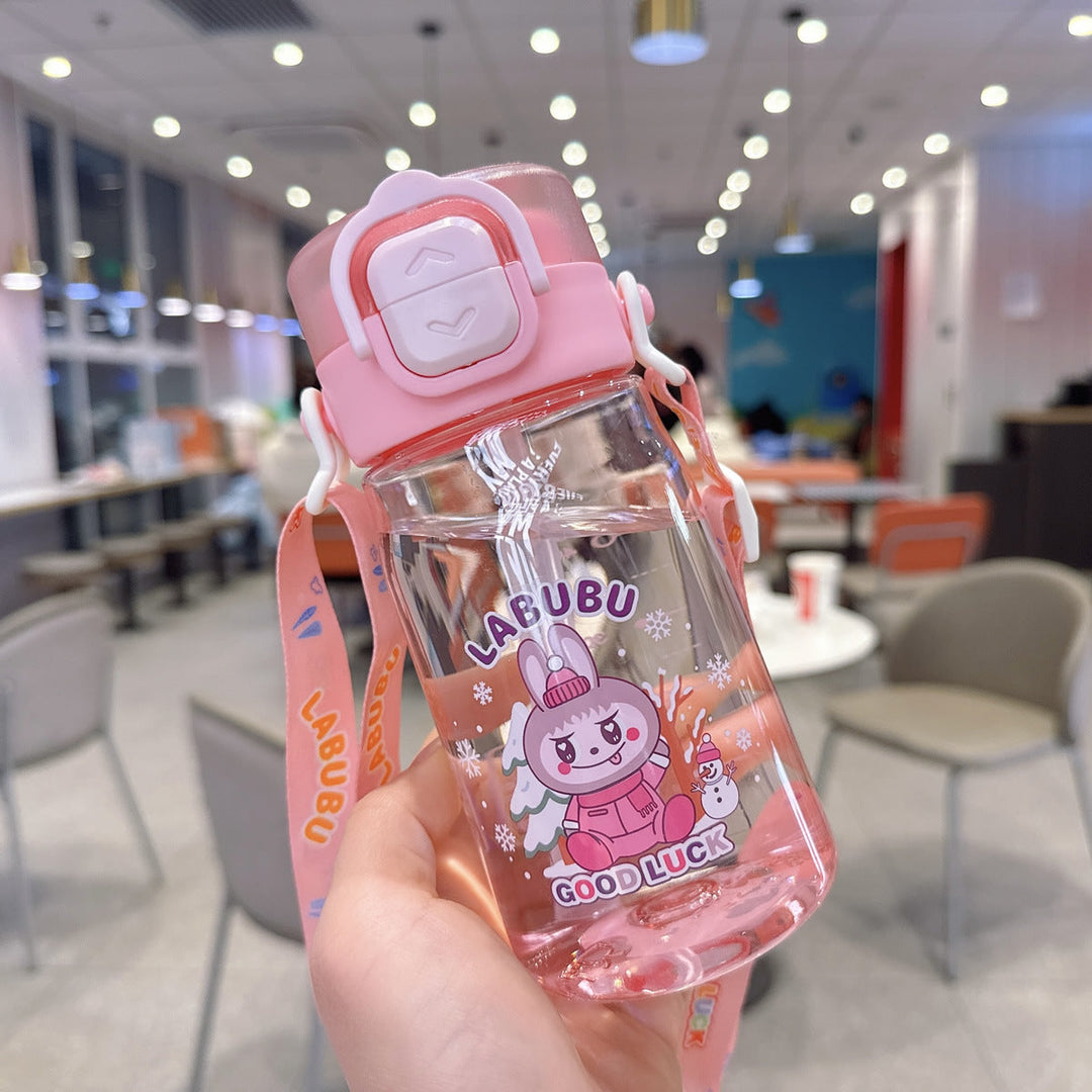 Women's Child-Safe Water Bottle with Practical Silicone Strap Kalsten